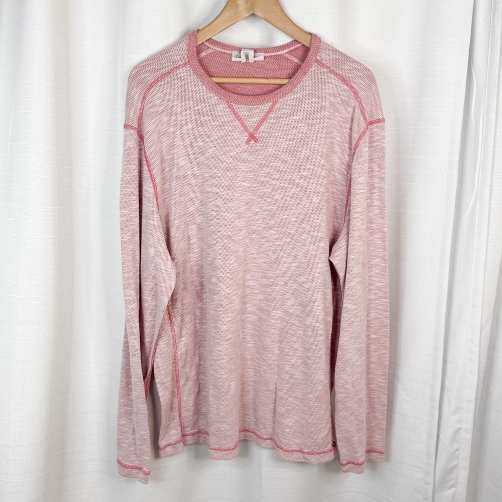 Tommy Bahama Reversible Shirt Men XL Pink Cotton Modal Crewneck Pullover EUC
